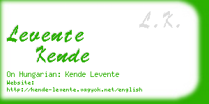 levente kende business card